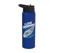 Me encanta nadar Pasión Sumérgete en el agua Stainless Steel Insulated Water Bottle
