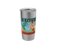 Me encanta nadar, ¿Qué tan rápido puedes nadar Cocodrilo Vaso térmico de acero inoxidable de doble pared