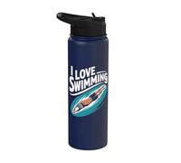 Me encanta nadar Sumérgete en la pasión Stainless Steel Insulated Water Bottle