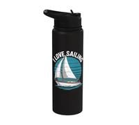 Me encanta navegar, el arte de los barcos náuticos Stainless Steel Insulated Water Bottle