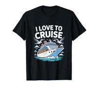 Me Encanta Navegar Oceanic Journey Escape Camiseta gráfica económica, Hombre, Negro, S