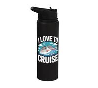 Me encanta navegar por el océano Viajar Diversión Stainless Steel Insulated Water Bottle