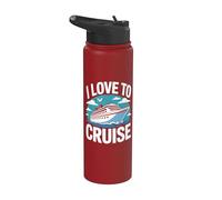 Me encanta navegar por el océano Viajar Diversión Stainless Steel Insulated Water Bottle