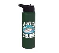 Me encanta navegar por el océano Viajar Diversión Stainless Steel Insulated Water Bottle