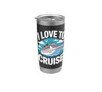 Me encanta navegar por el océano Viajar Diversión Vaso térmico de acero inoxidable de doble pared