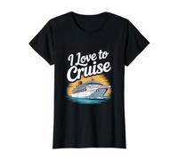 Me Encanta navegar por los sueños de Viaje oceánico Camiseta gráfica económica, Mujer, Negro, XL