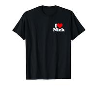 Me Encanta Nick Nicholas Camiseta gráfica económica, Hombre, Negro, L