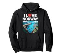 Me Encanta Noruega Paisaje de Fiordos Escénicos Viajes Sudadera con Capucha