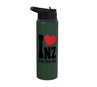 Me encanta NZ Heart NZ Love Nueva Zelanda Neozelander Pride Stainless Steel Insulated Water Bottle