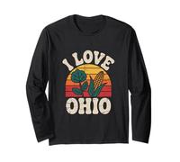Me encanta Ohio Retro Sunset Farm Manga Larga