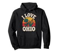 Me encanta Ohio Retro Sunset Farm Sudadera con Capucha