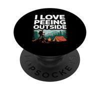 Me Encanta orinar afuera Camping Humor PopSockets PopGrip Adhesivo
