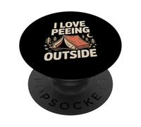 Me encanta orinar afuera Camping Humor PopSockets PopGrip Adhesivo
