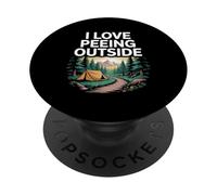Me Encanta orinar afuera Camping Humor PopSockets PopGrip Adhesivo