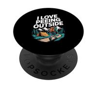 Me Encanta orinar afuera Camping Senderismo Diversión PopSockets PopGrip Adhesivo