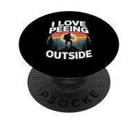 Me encanta orinar afuera Camping Senderismo Diversión PopSockets PopGrip Adhesivo