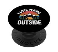 Me encanta orinar afuera de la montaña Camping Puesta PopSockets PopGrip Adhesivo