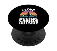 Me encanta orinar afuera diversión al aire libre PopSockets PopGrip Adhesivo