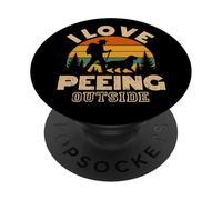 Me encanta orinar afuera - Funny Hiking Meme Hilarante Camping PopSockets PopGrip Adhesivo