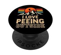 Me encanta orinar afuera - Funny Hiking Meme Hilarante Camping PopSockets PopGrip Adhesivo