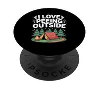 Me encanta orinar afuera Humor divertido camping PopSockets PopGrip Adhesivo
