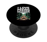 Me encanta orinar afuera senderismo bosque Diversión PopSockets PopGrip Adhesivo