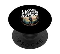 Me Encanta orinar afuera Senderismo Humor PopSockets PopGrip Adhesivo