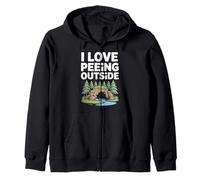 Me encanta orinar fuera de la naturaleza Aventura Humor Sudadera con Capucha