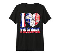 Me Encanta París, Bandera de Francia, corazón, Feliz Semana de la Lengua Francesa Camiseta Premium