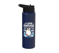 Me encanta Penguins Cute Ice Splash Stainless Steel Insulated Water Bottle