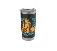 Me encanta pescar, estilo retro, captura Vaso térmico de acero inoxidable de doble pared