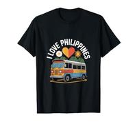 Me Encanta Philippines Jeepney Heart Sun Camiseta gráfica económica