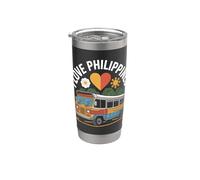 Me encanta Philippines Jeepney Heart Sun Vaso térmico de acero inoxidable de doble pared