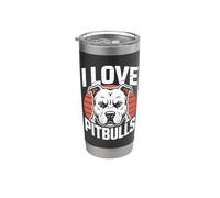 Me encanta Pitbull Fierce Loyalty Pride Vaso térmico de acero inoxidable de doble pared