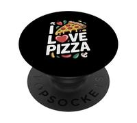 Me encanta Pizza Slice Heart Fun Cheesy Delight PopSockets PopGrip Adhesivo
