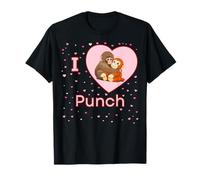 Me Encanta Punch The Baby Monkey Hearts Camiseta