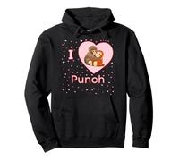 Me Encanta Punch The Baby Monkey Hearts Sudadera con Capucha