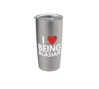 Me encanta ser blasiano, negro, orgullo asiático, patrimonio cultural Vaso térmico de acero inoxidable de doble pared