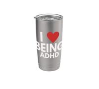 Me encanta Ser Conciencia TDAH Divertido Neurodivergente Neuropicante Vaso térmico de acero inoxidable de doble pared