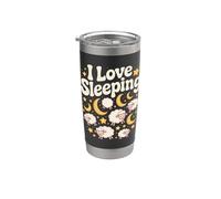 Me encanta Sleeping Sheep Moon Stars Cozy Vaso térmico de acero inoxidable de doble pared