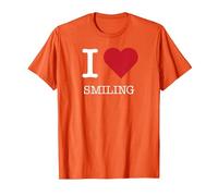 Me Encanta sonreír, me Encanta sonreír Camiseta, Hombre, Naranja, L