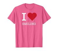 Me Encanta sonreír, me Encanta sonreír Camiseta, Hombre, Rosa Jaspeado, L
