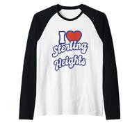 Me Encanta Sterling Heights Michigan Camiseta Manga Raglan