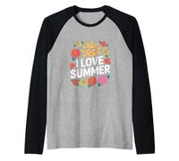 Me Encanta Summer Hibiscus Sun Fun Time Camiseta Manga Raglan