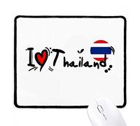 Me Encanta Tailandia, Bandera con La Palabra Love Heart Illustration (Ilustración De Corazón con Amor) Mouse Pad Agradable Mousepad Bordes Cosidos Alfombrilla De Ratón para Pc Gaming 25X30Cm