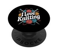 Me encanta tejer agujas de hilo entusiasta PopSockets PopGrip Adhesivo