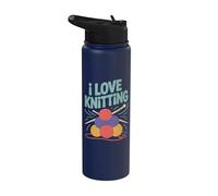 Me encanta tejer agujas de hilo entusiasta Stainless Steel Insulated Water Bottle