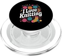 Me encanta tejer bolas de hilo coloridas en forma de corazón PopSockets PopGrip para MagSafe
