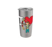 Me encanta tiro con arco Vaso térmico de acero inoxidable de doble pared