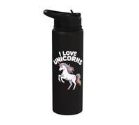 Me encanta Unicorns Rainbow Magical Fantasy Stainless Steel Insulated Water Bottle